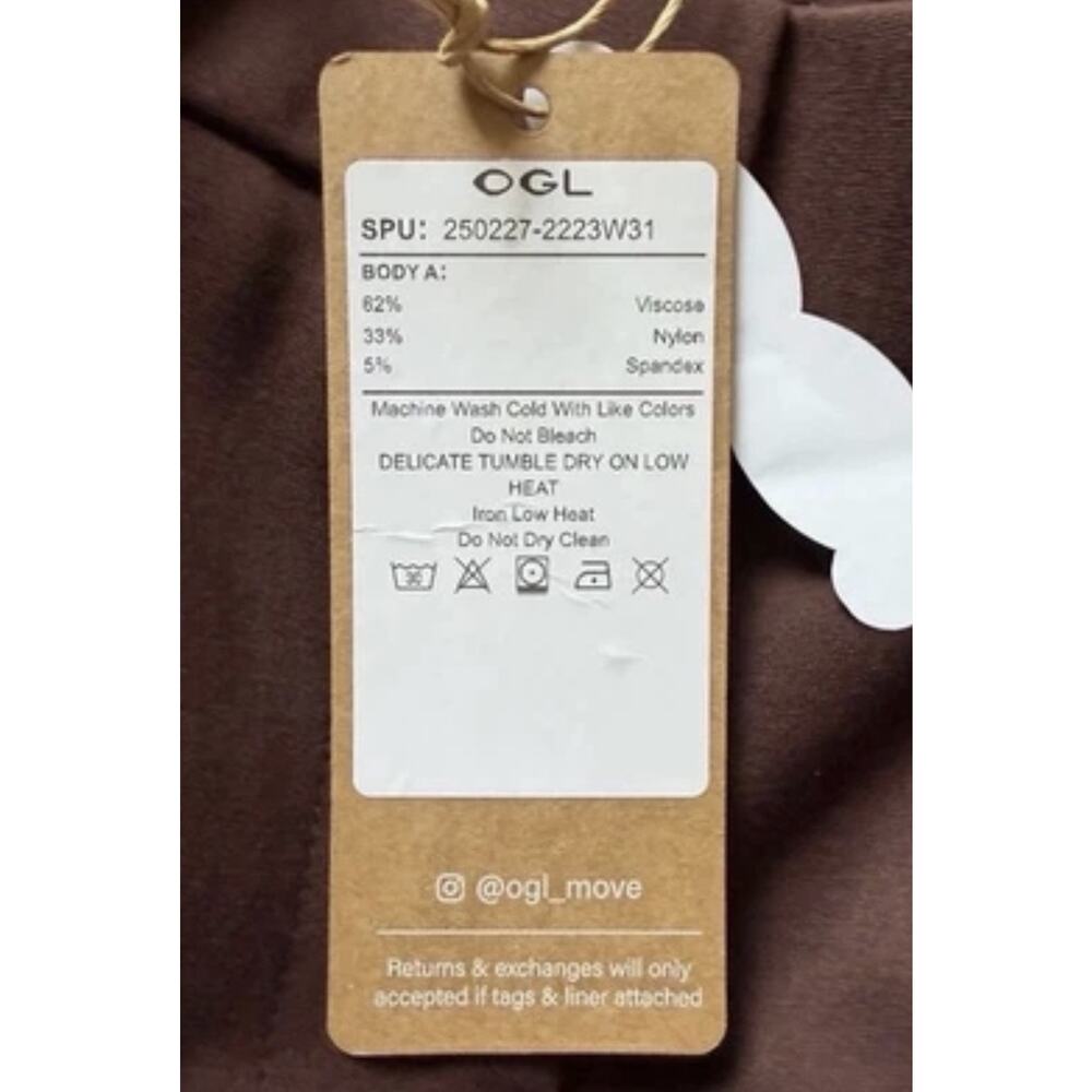 OGL Rich Hickory Brown Pleated Front Wide Leg Tailored Trousers Pants NWT - Picture 10 of 15